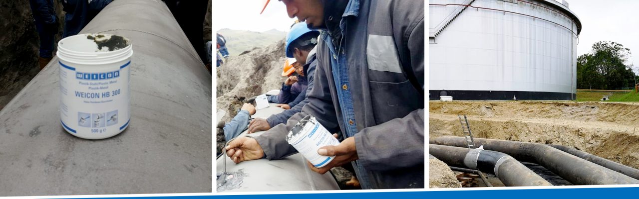 Pipeline-Reparatur in Ecuador mit Plastik-Stahl WEICON HB 300