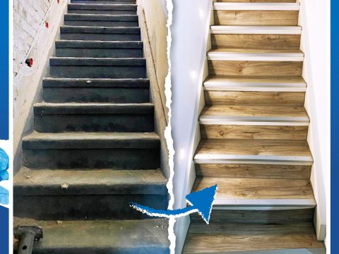 Alte Treppe mit Laminat verkleiden: Laminatkleber